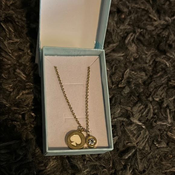 Spade ♠️ Pendant Necklace with Charm NEW IN BOX - Picture 1 of 3